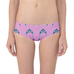 Pink Flower Teal Hat Classic Bikini Bottoms