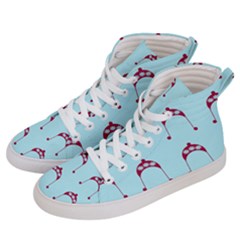 Blue Flower Red Hat Women s Hi-top Skate Sneakers by snowwhitegirl