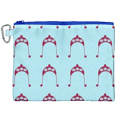 Blue Flower Red Hat Canvas Cosmetic Bag (xxl)