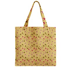 Hats Pink Beige Zipper Grocery Tote Bag by snowwhitegirl