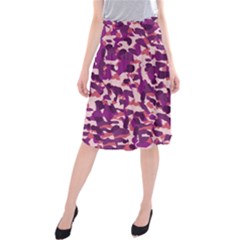 Pink Camo Midi Beach Skirt by snowwhitegirl