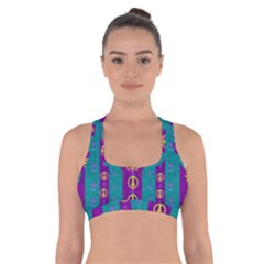 Peace Be With Us This Wonderful Year In True Love Cross Back Sports Bra by pepitasart