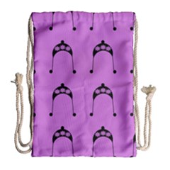 Violet Flower Hat Drawstring Bag (large) by snowwhitegirl