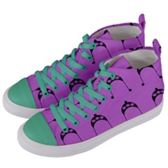 Violet Flower Hat Women s Mid-top Canvas Sneakers by snowwhitegirl