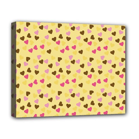 Beige Hearts Deluxe Canvas 20  X 16  