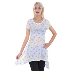 Pastel Hats Short Sleeve Side Drop Tunic