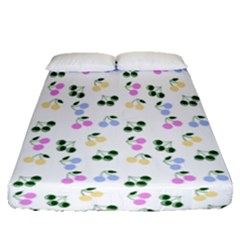 Green Cherries Fitted Sheet (queen Size)