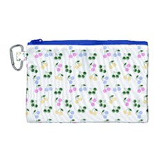 Green Cherries Canvas Cosmetic Bag (large)