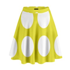 Big Dot Yellow High Waist Skirt by snowwhitegirl