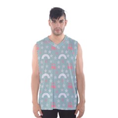 Music Stars Sky Blue Men s Basketball Tank Top