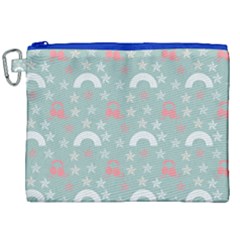 Music Stars Sky Blue Canvas Cosmetic Bag (xxl)