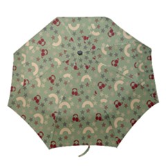 Music Stars Green Folding Umbrellas by snowwhitegirl