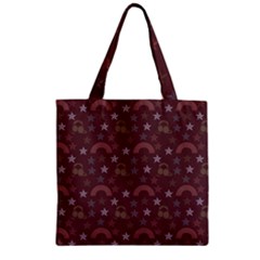 Music Stars Brown Zipper Grocery Tote Bag by snowwhitegirl