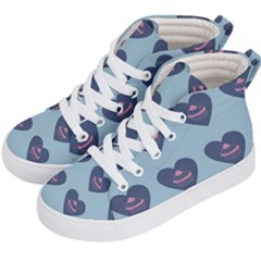 Cupcake Heart Teal Blue Kid s Hi-top Skate Sneakers by snowwhitegirl