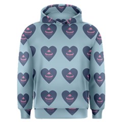 Cupcake Heart Teal Blue Men s Overhead Hoodie by snowwhitegirl