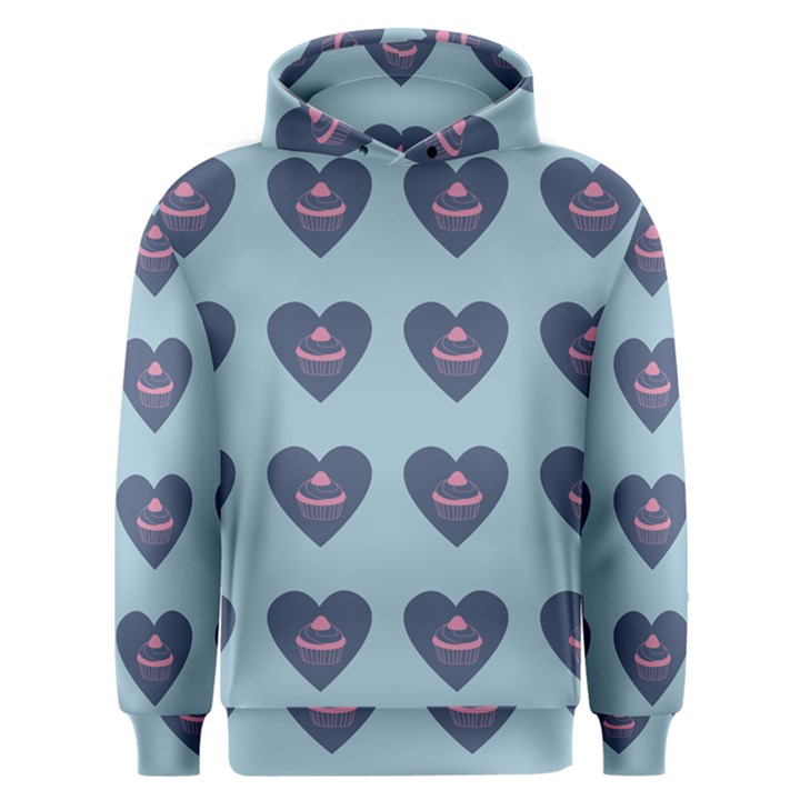 Cupcake Heart Teal Blue Men s Overhead Hoodie