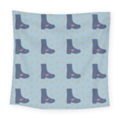 Deer Boots Teal Blue Square Tapestry (large)