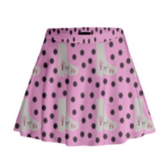 Deer Boots Pink Grey Mini Flare Skirt