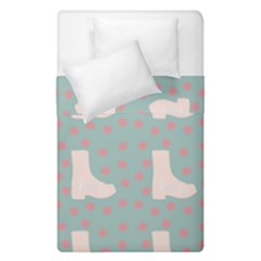 Deer Boots Blue White Duvet Cover Double Side (single Size)