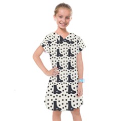 Deer Boots White Black Kids  Drop Waist Dress by snowwhitegirl