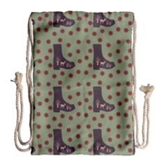 Deer Boots Green Drawstring Bag (large) by snowwhitegirl