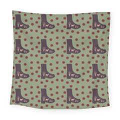Deer Boots Green Square Tapestry (large)
