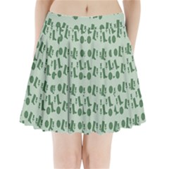 Green Boots Pleated Mini Skirt