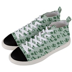Green Boots Men s Mid-top Canvas Sneakers by snowwhitegirl