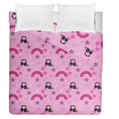 Music Stars Rose Pink Duvet Cover Double Side (Queen Size)