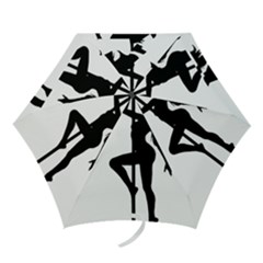 Dance Silhouette Pole Dancing Girl Mini Folding Umbrellas