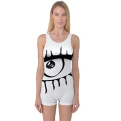 Drawn Eye Transparent Monster Big One Piece Boyleg Swimsuit by Alisyart