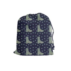 Blue Boots Drawstring Pouches (large) 