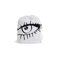 Drawn Eye Transparent Monster Big Drawstring Pouches (small)  by Alisyart