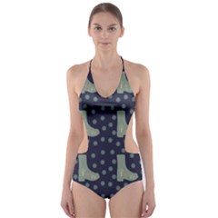 Blue Boots Cut-out One Piece Swimsuit