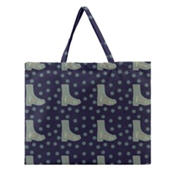 Blue Boots Zipper Large Tote Bag by snowwhitegirl