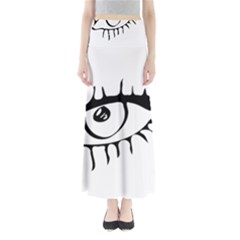 Drawn Eye Transparent Monster Big Full Length Maxi Skirt