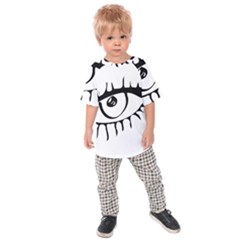 Drawn Eye Transparent Monster Big Kids Raglan Tee