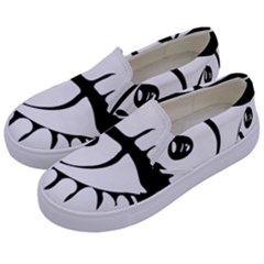 Drawn Eye Transparent Monster Big Kids  Canvas Slip Ons