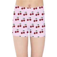 Pink Cherries Kids Sports Shorts by snowwhitegirl