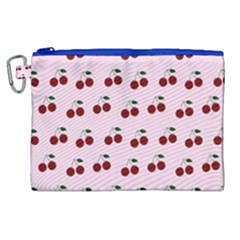 Pink Cherries Canvas Cosmetic Bag (xl) by snowwhitegirl