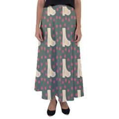 Green Boot Flared Maxi Skirt by snowwhitegirl