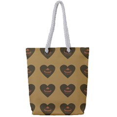 Cupcake Pumpkin Orange Grey Full Print Rope Handle Tote (small) by snowwhitegirl