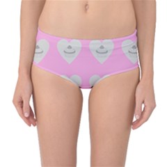 Cupcake Pink Grey Mid-waist Bikini Bottoms by snowwhitegirl