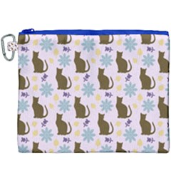 Outside Brown Cats Canvas Cosmetic Bag (xxxl)