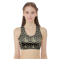 Charcoal Boots Sports Bra With Border