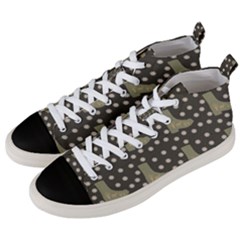 Charcoal Boots Men s Mid-top Canvas Sneakers by snowwhitegirl