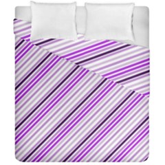 Purple Diagonal Lines Duvet Cover Double Side (california King Size)