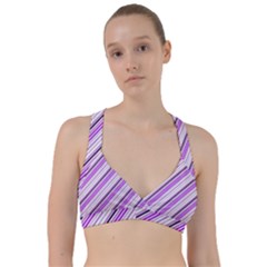 Purple Diagonal Lines Sweetheart Sports Bra by snowwhitegirl