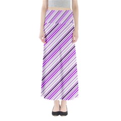 Purple Diagonal Lines Full Length Maxi Skirt