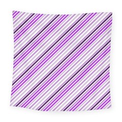 Purple Diagonal Lines Square Tapestry (large)